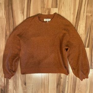 Sweet Republic Rust Ribbed Crewneck Sweater—M